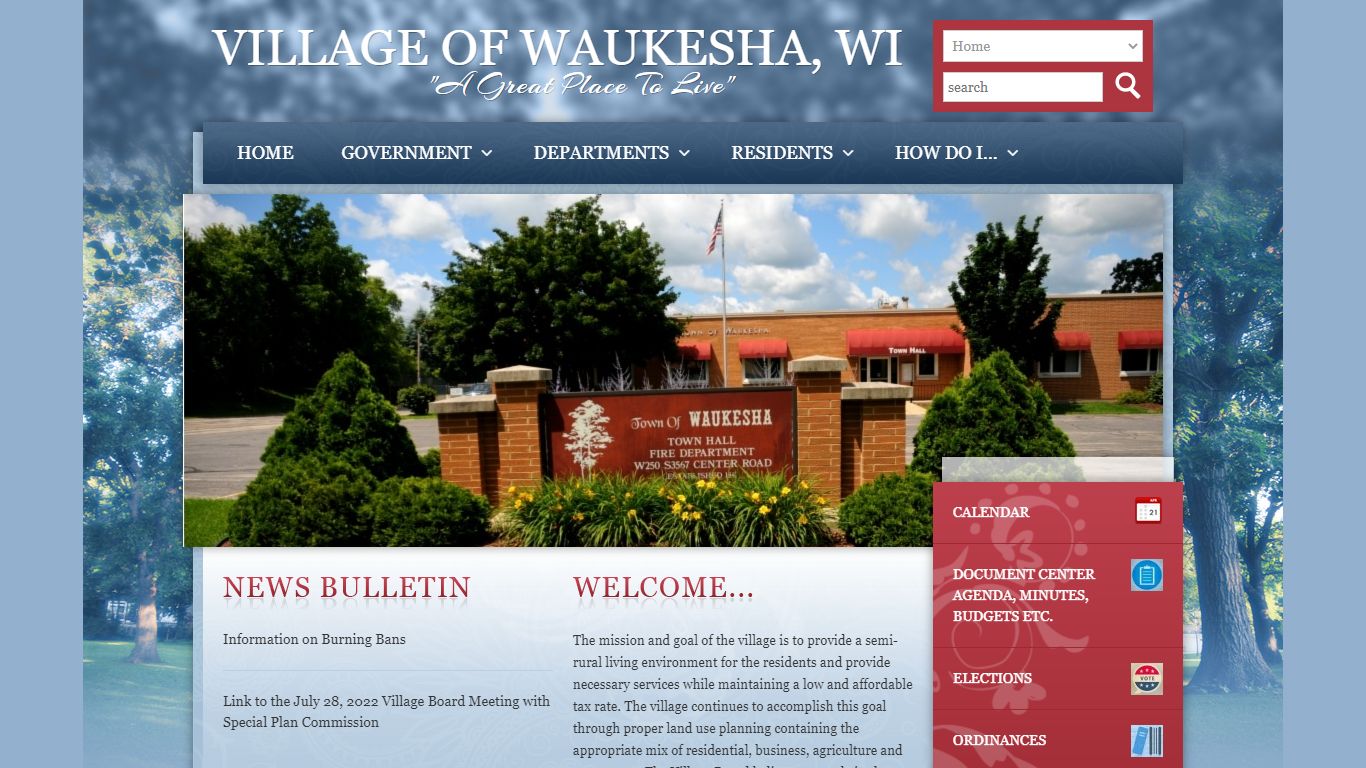 Welcome to Waukesha Town, Wisconsin